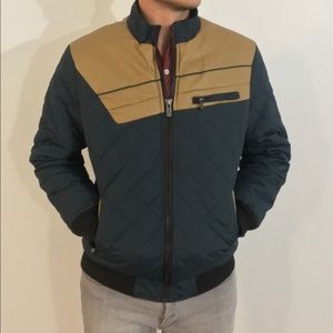 Bomber jacket with world pattern